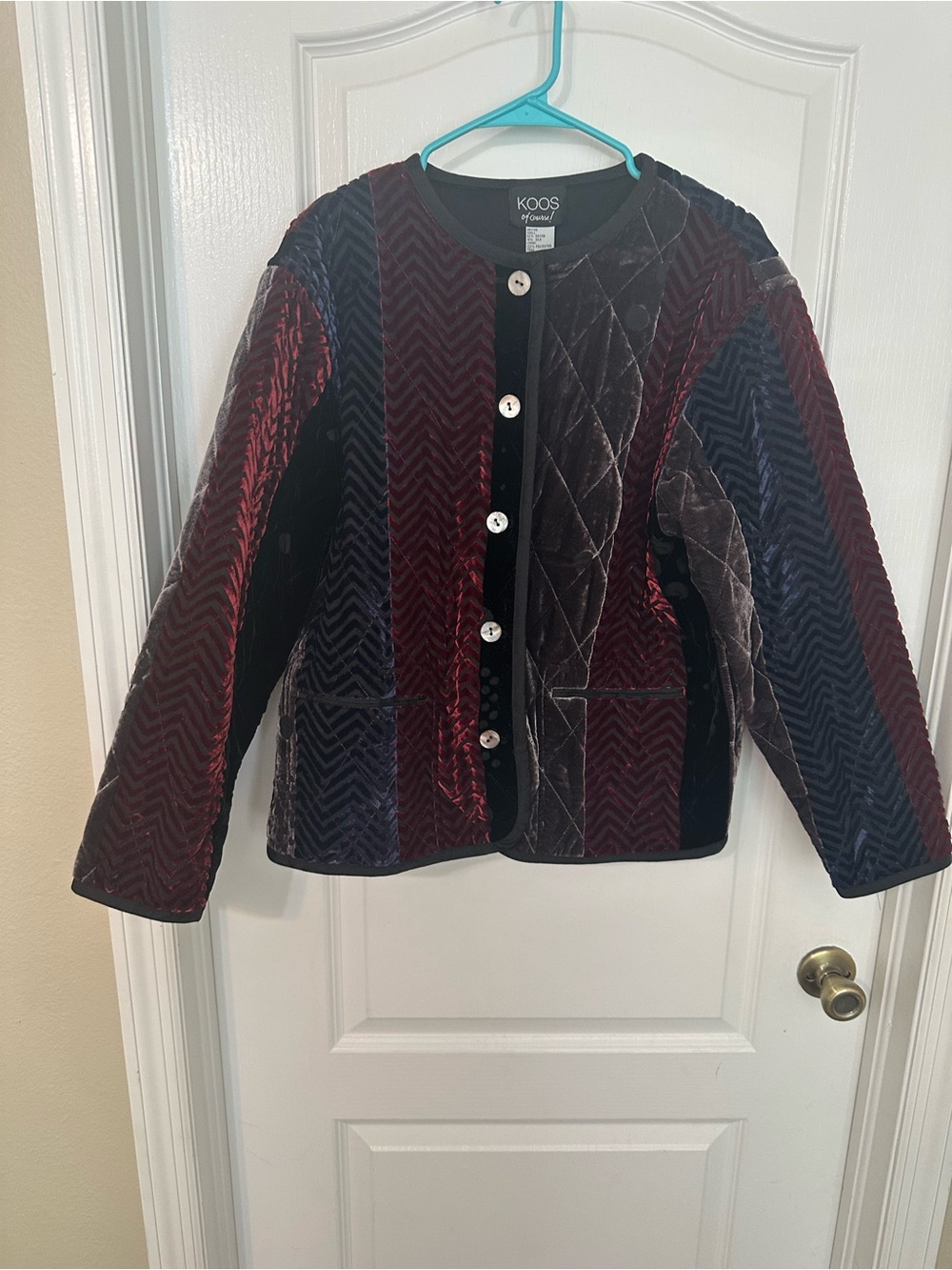 NWT Koos of Course Silk Blend Patchwork Velvet Jacket M